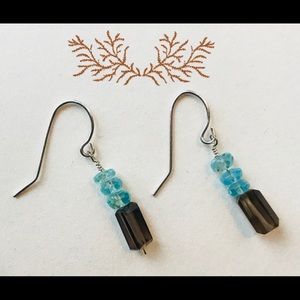 Handmade Topaz & Quartz Gemstone Earrings